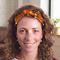 Cotton headband, 'Autumn Diadem' - Warm-Palette 100% Cotton Headband with Geometric Pattern