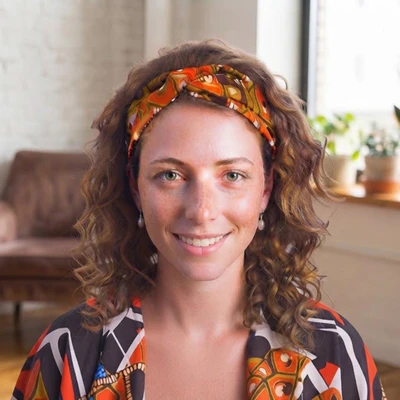 Cotton headband, 'Autumn Diadem' - Warm-Palette 100% Cotton Headband with Geometric Pattern
