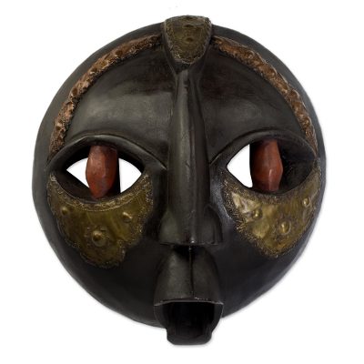 Ghanaian wood mask, 'Bringing Good News' - African Wood Mask