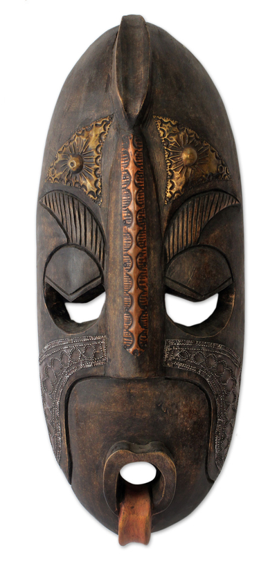 Ivoirische Holzmaske, 'wahrer mut' - ivoirische Holzmaske
