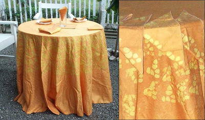 Cotton tablecloth and napkins, 'Autumn Sunset' (set for 6) - Cotton tablecloth and napkins (Set for 6)