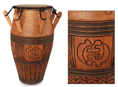 Wood kpanlogo drum, 'Nanakasa' - Tweneboa Wood Kpanlogo Drum