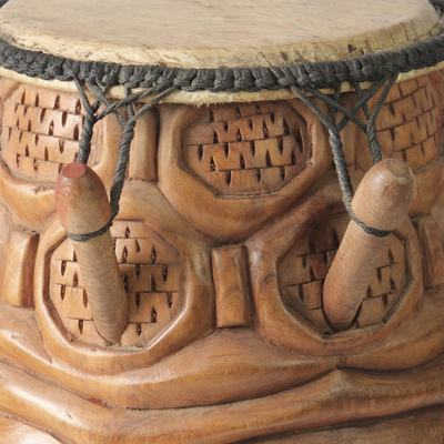 Wood kpanlogo drum, 'Unity' - Wood kpanlogo drum