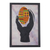 Kente cloth wall art, 'Hand and Egg I' - African Kente Cloth Wall Collage