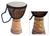 Wood djembe drum, 'Kete Dancers' - Wood djembe drum