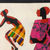 Fabric collage wall art, 'Apatampa Dancers I' - African Fabric Collage Wall Art