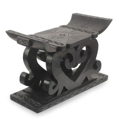 Taburete trono Ashanti - Taburete de trono de madera de ashanti hecho a mano artesanalmente