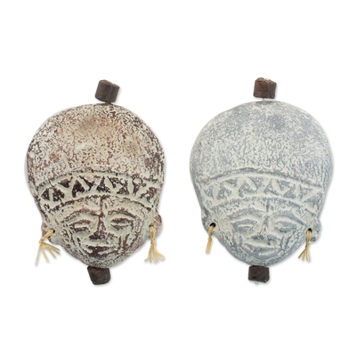 Ceramic ornaments, 'Wise Men' (pair) - Ceramic ornaments (Pair)
