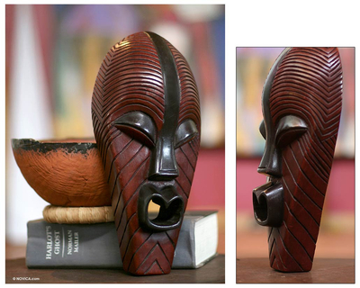 Afrikanische Maske aus kongolesischem Holz - Einzigartige Kongo-Zaire-Holzmaske