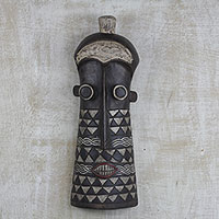 Ghanaian wood mask, 'Tigari Psychic' - Ghanaian Wood Mask from Africa