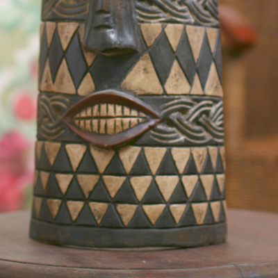 Ghanaian wood mask, 'Tigari Psychic' - Ghanaian Wood Mask from Africa