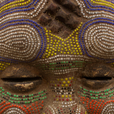Congolese wood African mask, 'Kindly River Goddess' - Congo Zaire Wood Mask