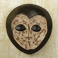 Congolese wood mask, 'Lega Sorcerer' - Congolese Wood Mask