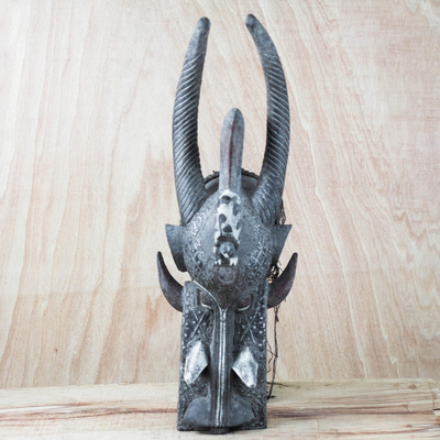 Senufo Kponyugo Mask, 'Firespitter' - African Senufo Style Hand Carved Wood Mask