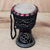 Wood djembe drum, 'Fear None but God' (black) - Handmade Wood Drum (image 2) thumbail