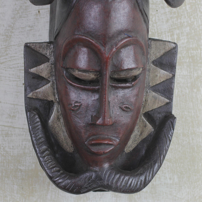 Ivoirian wood mask, 'Brave and Noble' - Ivoirian wood mask