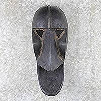 Máscara de madera tribal de África, 'Cheeky Chimp' - Máscara de madera tallada a mano
