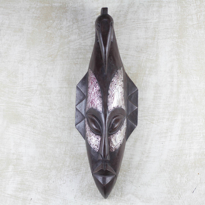 Ghanaian wood mask, 'Dawn River God' - African wood mask