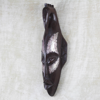 Ghanaian wood mask, 'Dawn River God' - African wood mask