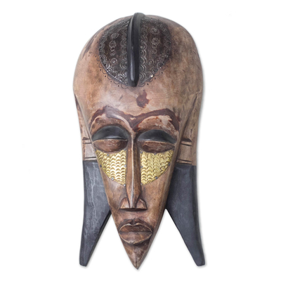Ashanti wood mask, 'Queen Mother' - Ashanti Wood Mask