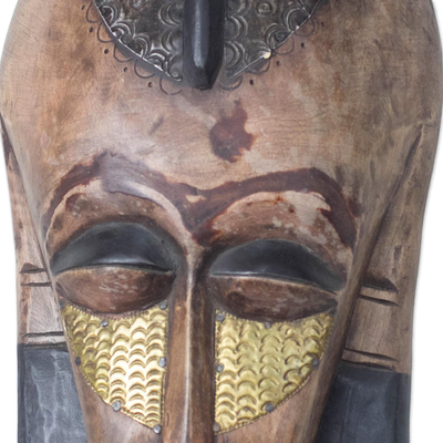 Ashanti wood mask, 'Queen Mother' - Ashanti Wood Mask