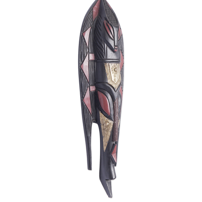 Akan wood mask, 'African Fish' - Akan wood mask