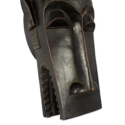 Ivoirian wood mask, 'Crocodile of Peace' - Ivoirian wood mask