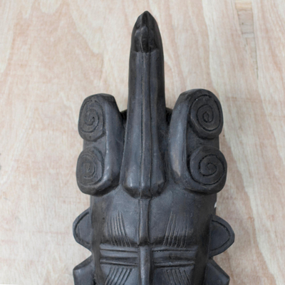 Ivoirian wood mask, 'Ancient Guro Man' - Artisan Crafted Ivory Coast Wood Mask