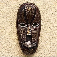 Akan wood mask, 'Peace from Ghana'