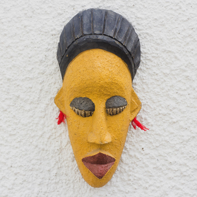 African wood mask, 'Spirit Mediator' - African wood mask