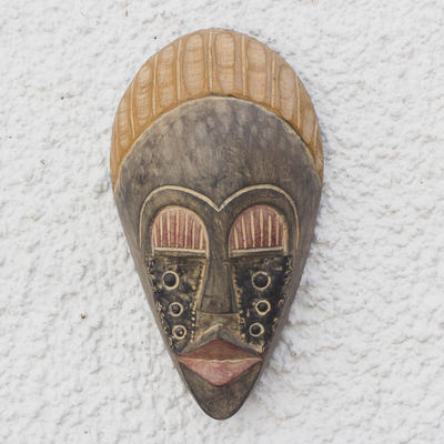 Akan wood mask, 'Bold Courage' - Akan Wood Mask