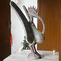 Escultura de madera, 'Kalaho Peace Bird' - Proyecto de Paz Mundial Escultura de Paz Africana