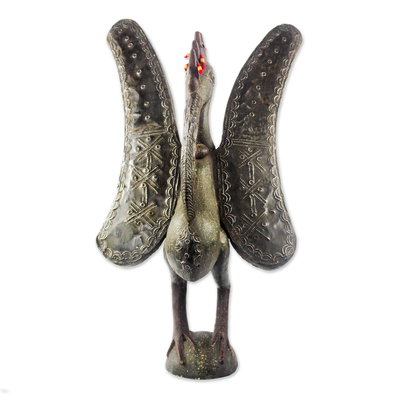Wood sculpture, 'Kalaho Peace Bird' - African Peace Sculpture