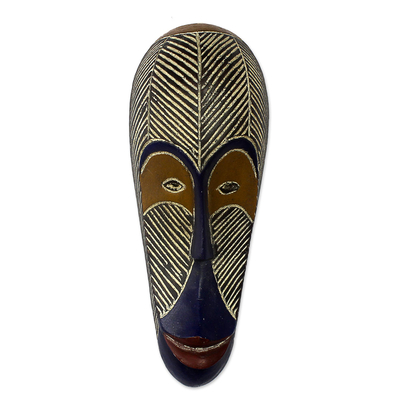 Máscara de madera de Gabón de África - Máscara de madera africana tallada a mano.