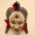Congolese wood Africa mask, 'River Goddess' - Hand Beaded Congo Zaire Wood Mask (image 2) thumbail