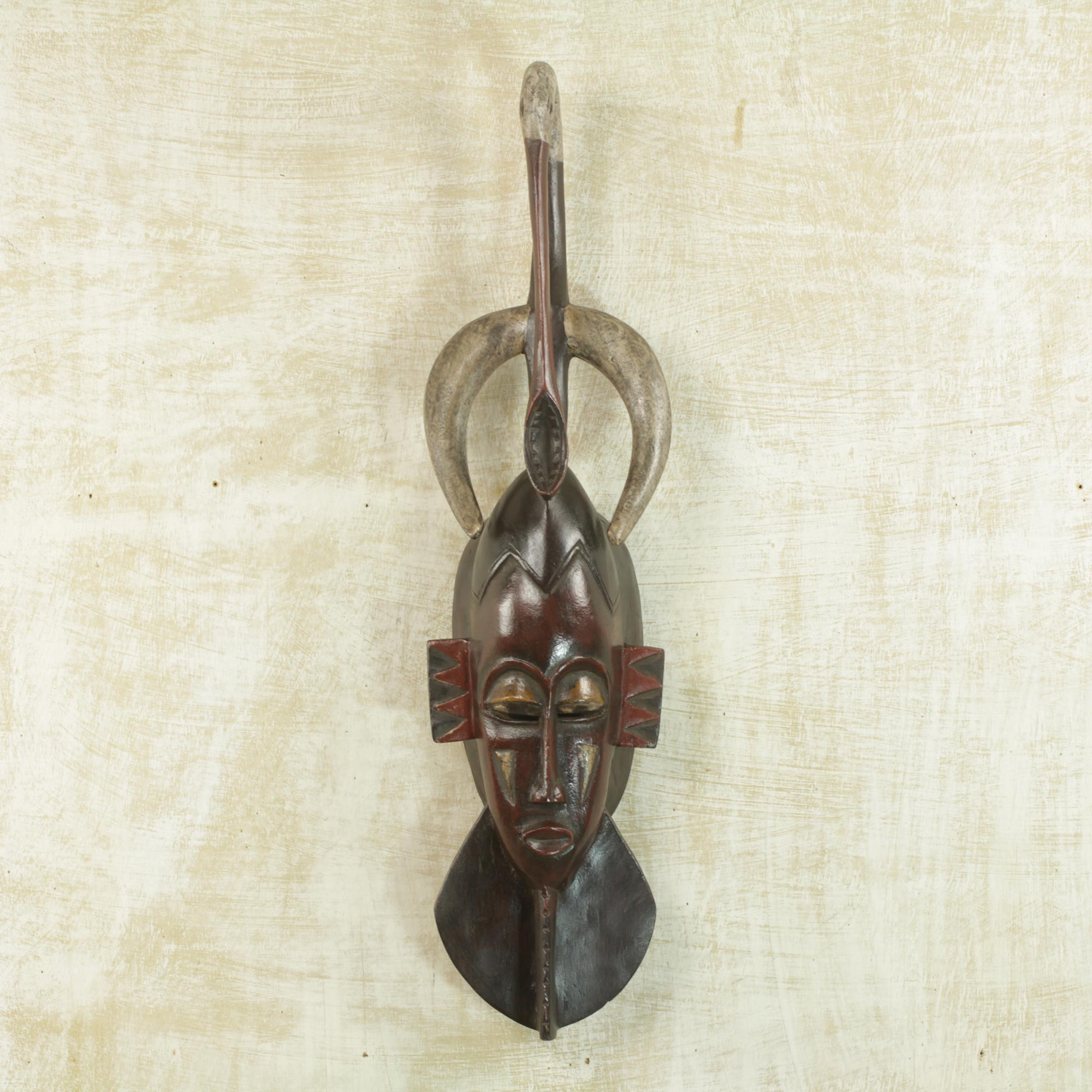 Handcrafted Ivory Coast Wood Mask from Africa - Bird of Kindness | NOVICA