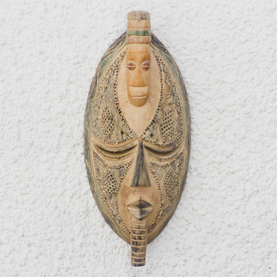 Ewe wood mask - One Who Has Patience | NOVICA