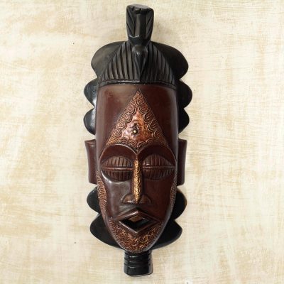 Akan wood mask, 'Patience' - Akan wood mask