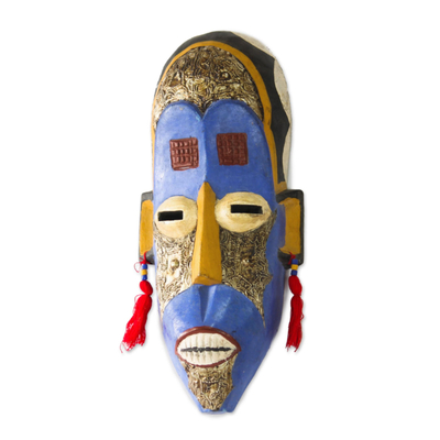 Akan wood mask, 'Guest Forever' - Handcrafted Wood Mask