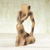 Wood sculpture, 'Abstract Thinker' - Thought and Meditation Wood Sculpture