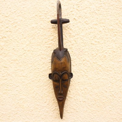 Ivoirian wood mask, 'Guro Flamingo' - Ivoirian wood mask