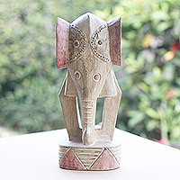 Wood statuette, 'Baby Elephant' - Wood statuette