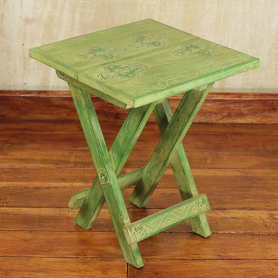 Wood folding table, 'Transformation' - Fair Trade Wood Folding Table