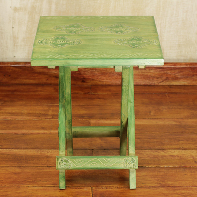 Wood folding table, 'Transformation' - Fair Trade Wood Folding Table