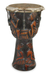 Wood djembe drum, 'Together in Peace' - Wood djembe drum thumbail