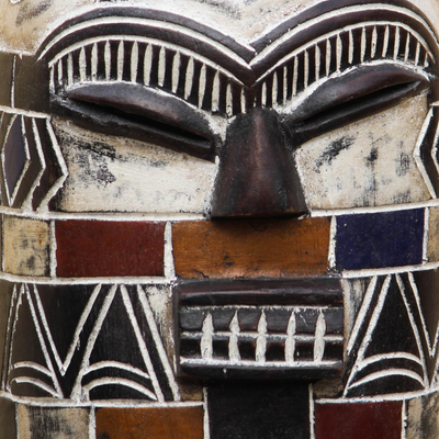 Kongolesische Afrika-Maske aus Holz - Wandmaske aus kongolesischem Holz