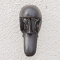 Burkina Faso Africa wood mask, 'Perseverance'