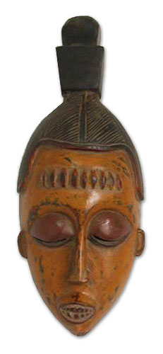 Gabonese Africa wood mask, 'Ancestral Beauty' - Handcrafted African Gabonese Wood Mask