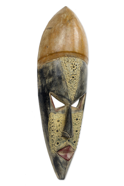 African mask, 'Have a Good Life' - Hand Carved African Wood Mask