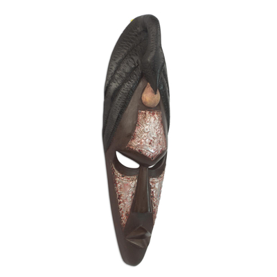 Ashanti wood mask, 'Be Positive' - Ashanti wood mask